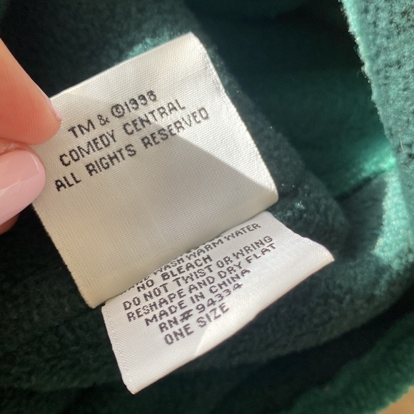 Vintage 1998 Green Fleece with Toggle South Park Kenny Trapper Beanie Hat RARE - Picture 5 of 6